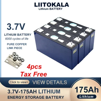 4шт liitokala 3.7 V 175Ah Тройната литиева батерия power cell за 3s 10s 12v 24v електрически автомобил Автономен Слънчев Вятър Tax Free