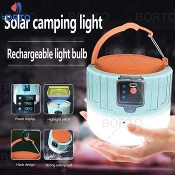 Слънчеви led къмпинг осветление с мощност 40 Вата се използва в нощни пазари USB-акумулаторна лампа за работа на открито на палатка, преносима система за спешни лампа