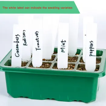 Комплект тави за сеитба на семена с 12 дупки, 5 опаковки, Биоразлагаемый комплект за покълване на разсад с плешките и бирками за растенията, за градинарство