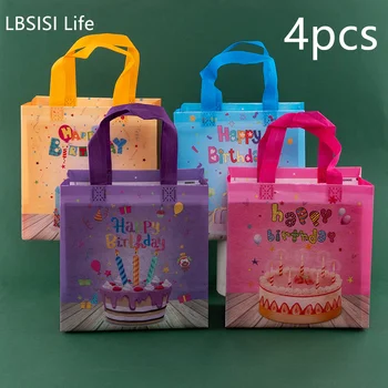 LBSISI Life-Нетканая чанта-тоут за парти, рожден ден, Подарък за опаковане на храна за вкъщи, водонепроницаемое украса, Цветен принт за тортата на Едро
