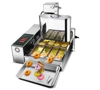 800-1000 бр. / час понички 2000 W Компютърно Управление Електрическо Отопление на 4-Рядная Автоматична Машина За Приготвяне на Понички Doughnut Maker