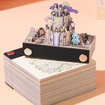 Торта за рожден ден, триизмерен бележник, художествена обработка на хартия, бележник за водене на записки, Антипригарный държач за писалка за водене на бележки, за канцеларски материали
