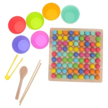 Цветни мъниста съчетани с дървени играчки, за игра, за обучение настолен цветен пластмасов карикатура за родители и деца